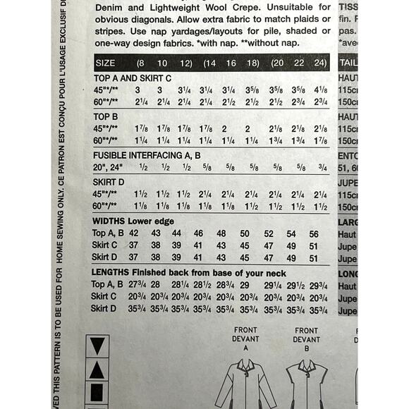 Vogue Pattern 7612 long top straight skirt size 14 16 18 - Picture 5 of 7